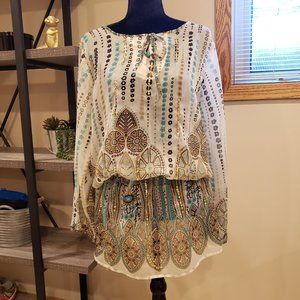 Boho Style Sheer Tunic Top
